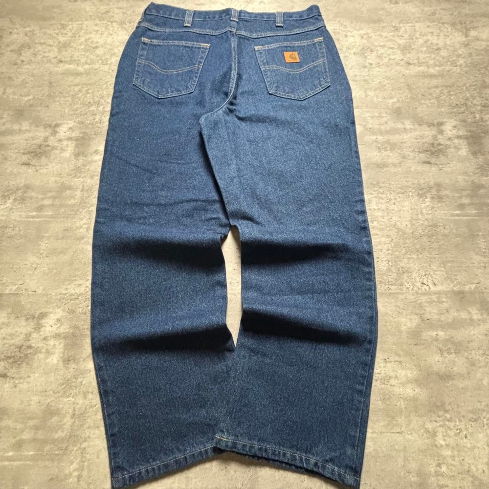 Carhartt Jeans Men 33x28 Blue Baggy Dark Wash Vintage Relaxed Fit